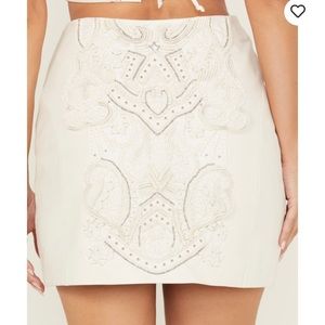 Wonderwest bridal collection off white leather mini skirt large Boot Barn